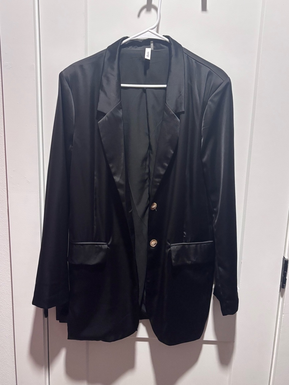 Glam Draped Satin Blazer size L